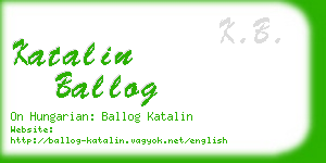 katalin ballog business card